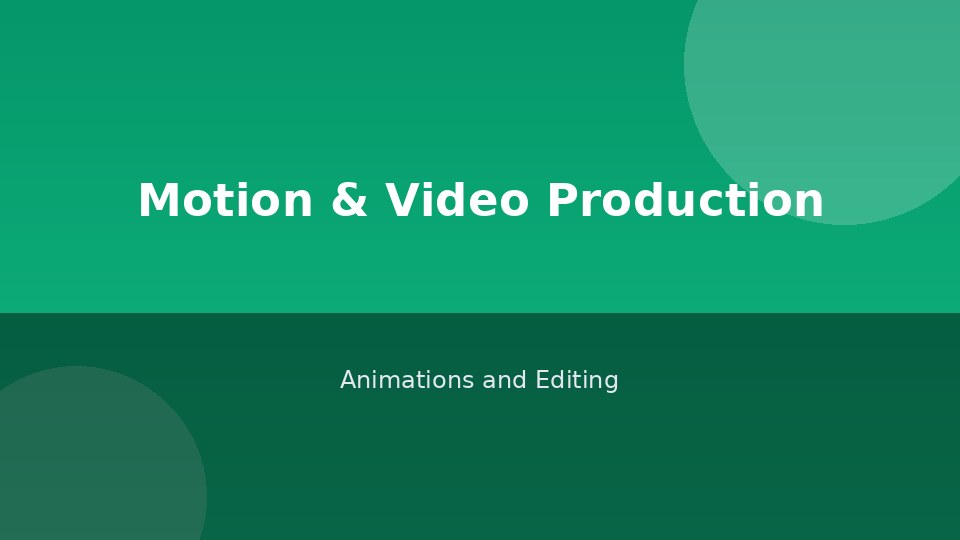 Animations and Editing cover