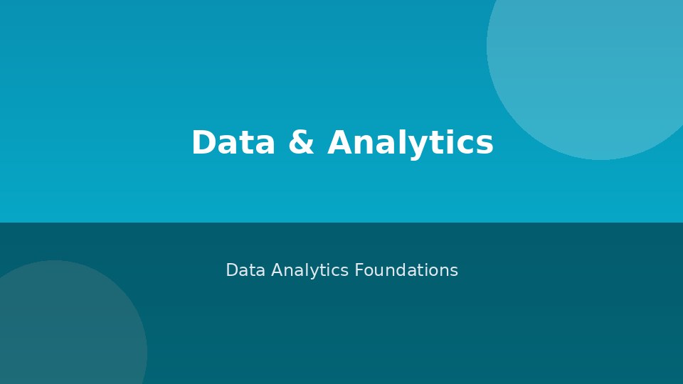 Data Analytics Foundations cover