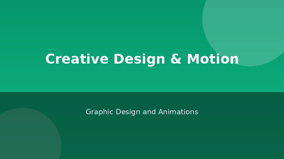 Graphic Design and Animations cover