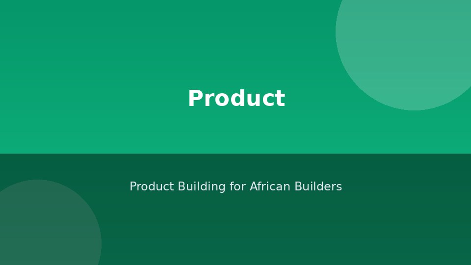 Product Building for African Builders cover