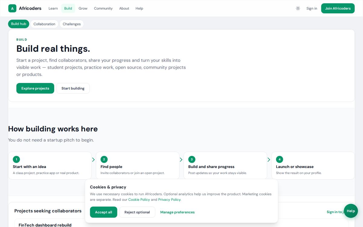Africoders Build on the web